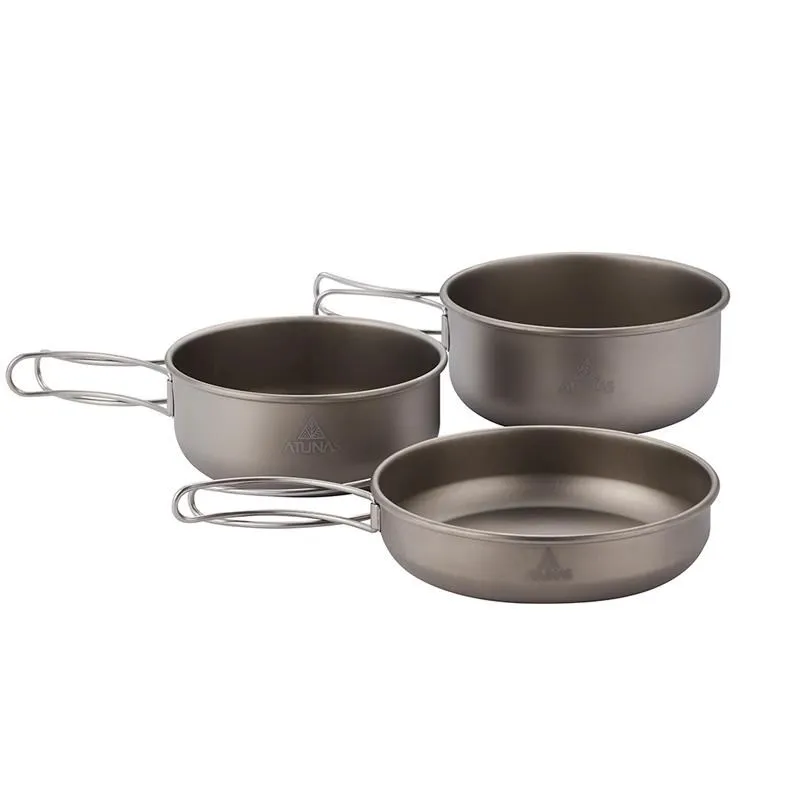 ATUNAS折疊鈦雙套鍋組(4件入)(平底煎鍋/湯鍋/輕量無毒/登山炊具/戶外餐具) 歷史價格詳細信息