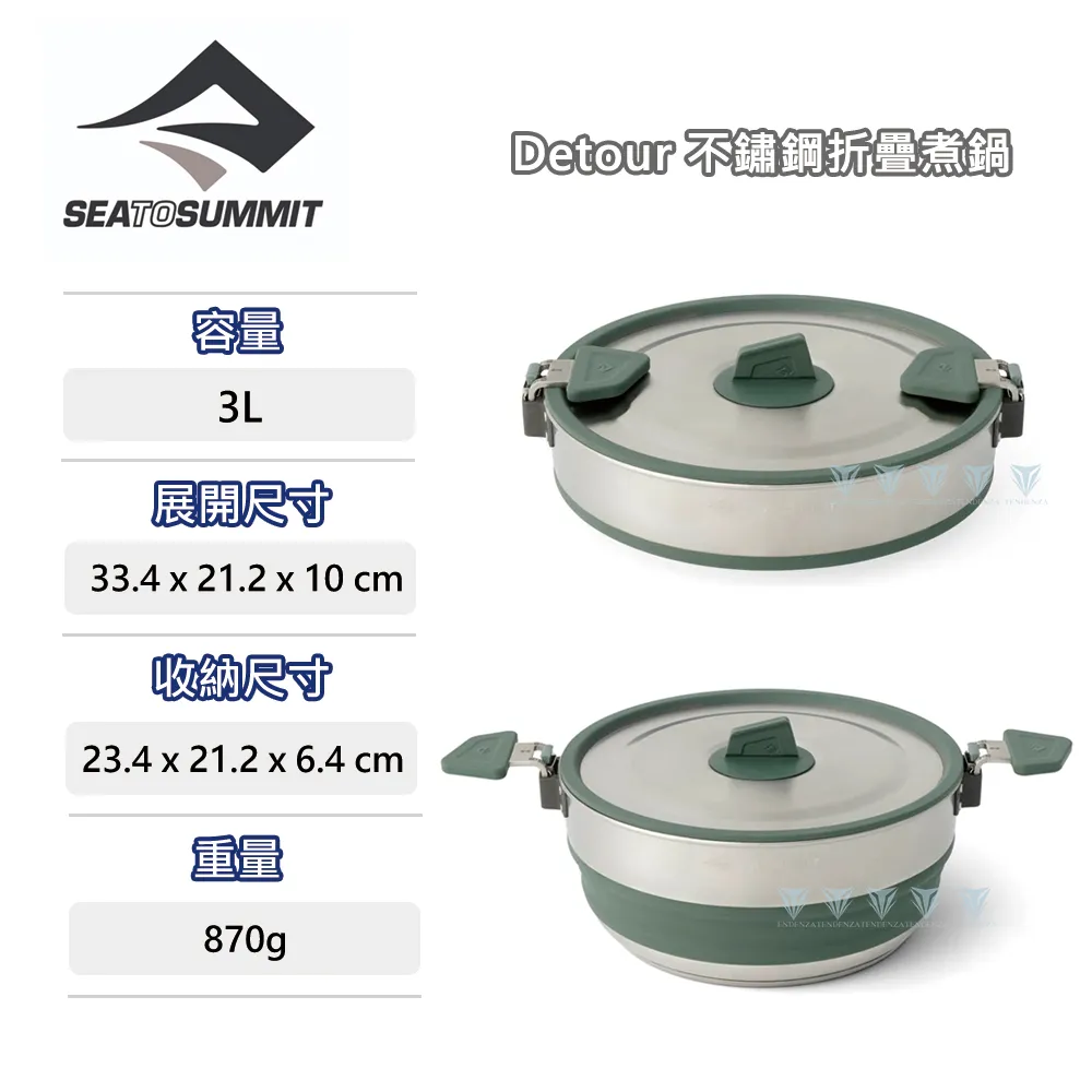 Sea to summit Detour不鏽鋼折疊煮鍋 1.8L-碳黑 歷史價格詳細信息