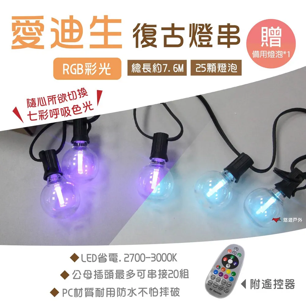 Camp PlusG40 愛迪生串燈 LED燈串 連接串燈  居家 露營 悠遊戶外 (贈備用燈泡) 現貨 廠商直送 歷史價格詳細信息