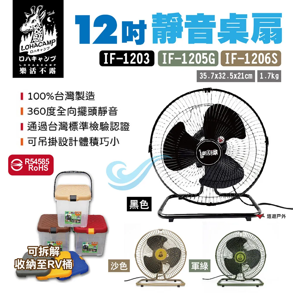 樂活不露-IF-1205G 360度12吋全向擺頭靜音桌扇-台灣製 電風扇 露營最佳選擇 歷史價格詳細信息