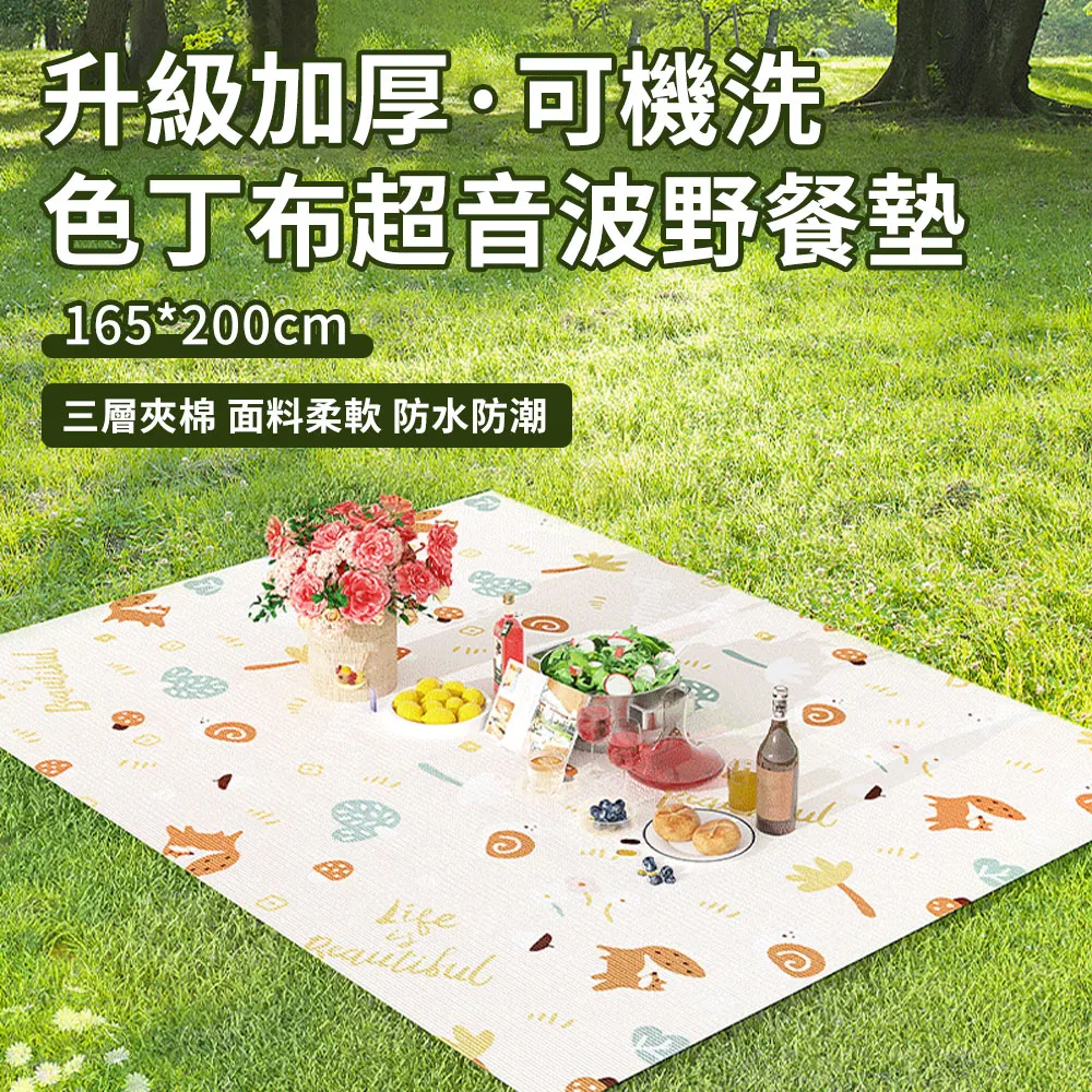 野餐墊野餐墊露營野炊防水防潮地墊超聲波加厚可機洗沙灘布便捷戶外用品防潮墊 歷史價格詳細信息