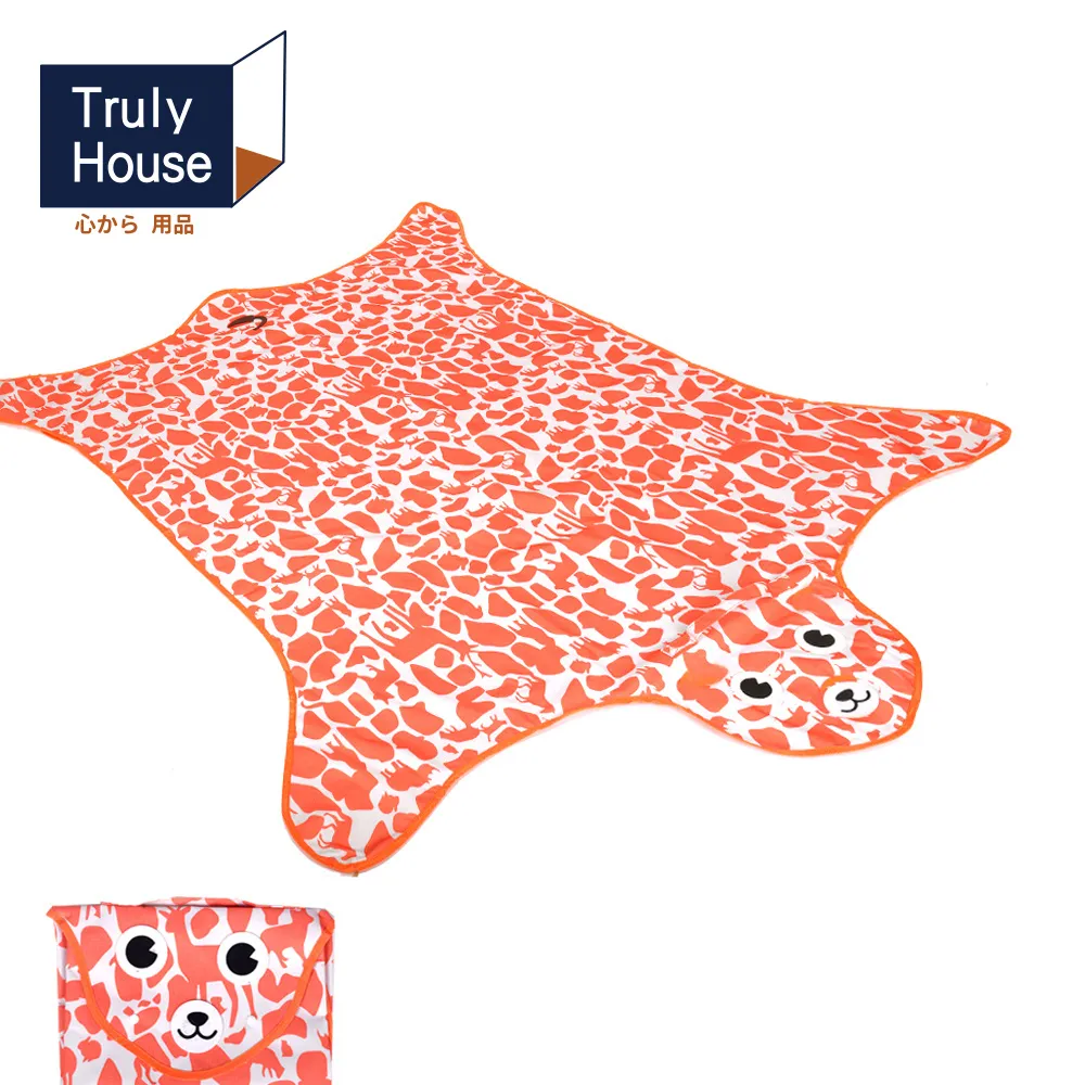 【Truly House】可愛動物野餐墊/地墊/防潮墊/寶寶爬行/地布(加大款)(橘色) 歷史價格詳細信息