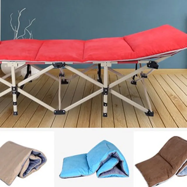 May Shop 【S106111625-1】戶外休閒午休折疊床 行軍床搭配抓絨睡袋加厚超輕睡袋 歷史價格詳細信息