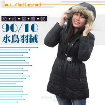 荒野 wildland  女款 貉子毛單件式保暖羽絨外套_ 92111 黑色 歷史價格詳細信息
