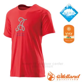 Wildland 荒野 男仿棉感圓領印花上衣 深粉紅 10W31612 歷史價格詳細信息