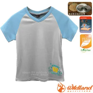 【Wildland 荒野 中童 椰碳繡花排汗衣 水藍】 71672-73/兒童短袖/排汗衣/悠遊山水 歷史價格詳細信息