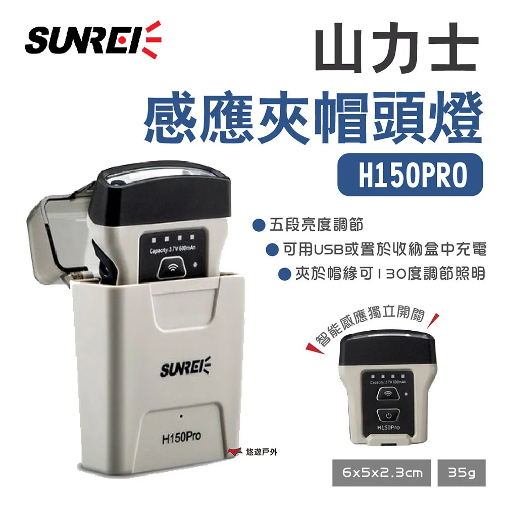 SUNREE山力士感應夾帽頭燈H150PRO五段調光感應燈夜釣魚燈防水充電收納盒野炊露營悠遊戶外 現貨 廠商直送 歷史價格詳細信息