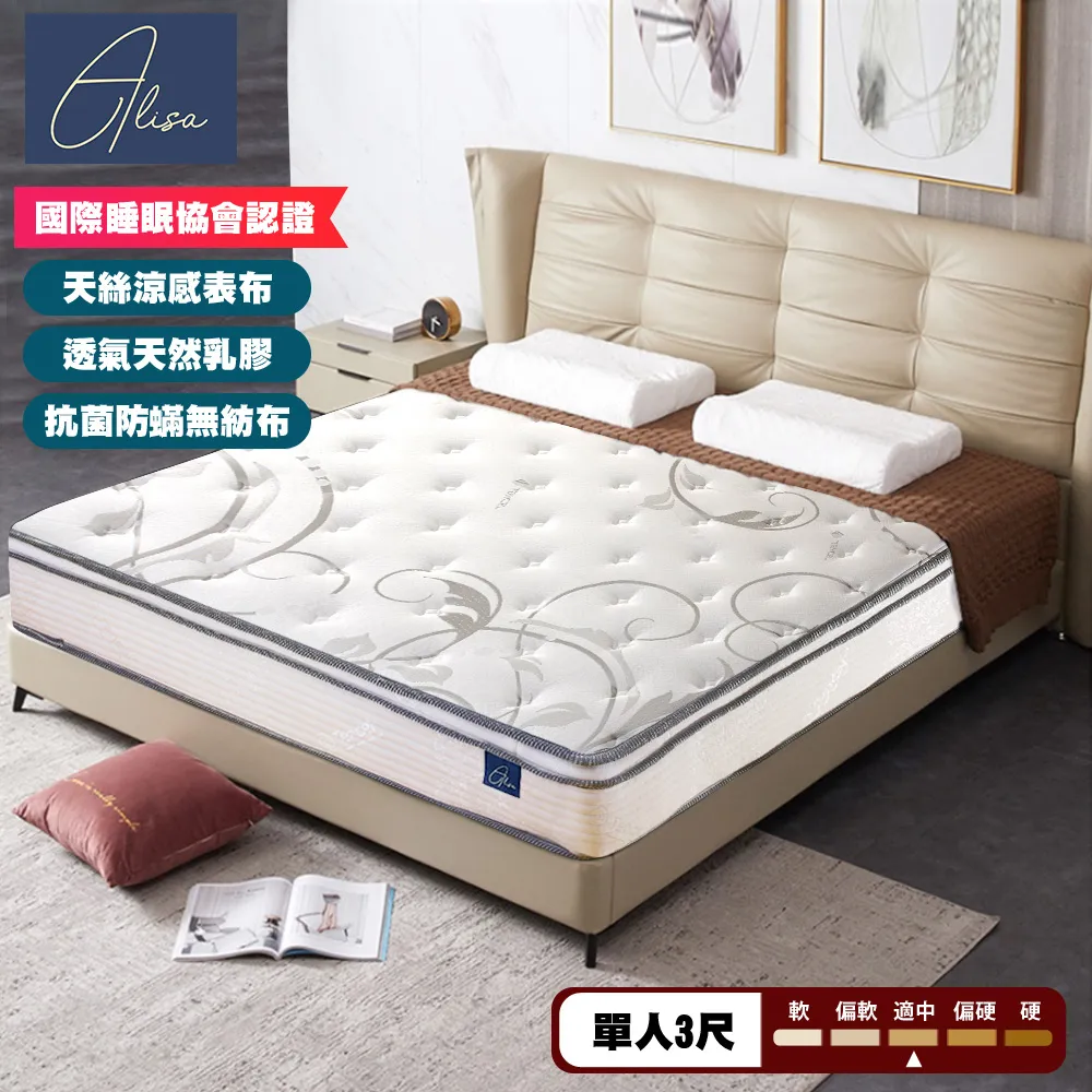 Alisa 五星飯店專用 乳膠加厚記憶泡棉蜂巢獨立筒床墊-單人3.5尺 歷史價格詳細信息