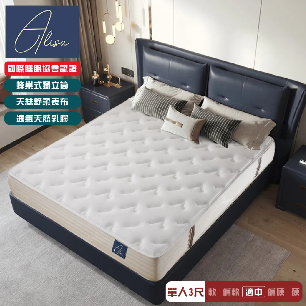 Alisa 乳膠護脊防塌陷抗菌獨立筒床墊-單人3.5尺 歷史價格詳細信息