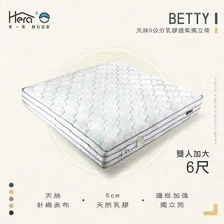 Betty 天絲5公分乳膠透氣獨立筒床墊 標準雙人5尺 歷史價格詳細信息