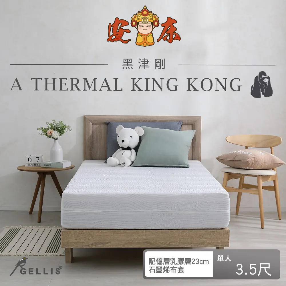 鵲利仕黑津剛雙適能複合式竹炭記憶綿床墊_標準單人3尺20cm厚GBK-KM03020B 歷史價格詳細信息