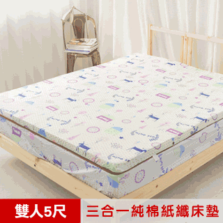 【米夢家居】夢想家園-MIT冬夏兩用純棉+紙纖三合一高支撐記憶床墊-雙人加大6尺(青春綠) 歷史價格詳細信息