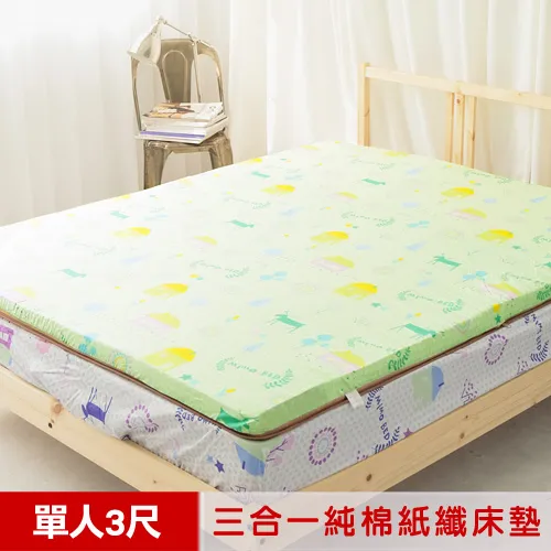 【米夢家居】夢想家園-MIT冬夏兩用純棉+紙纖三合一高支撐記憶床墊-雙人加大6尺(青春綠) 歷史價格詳細信息