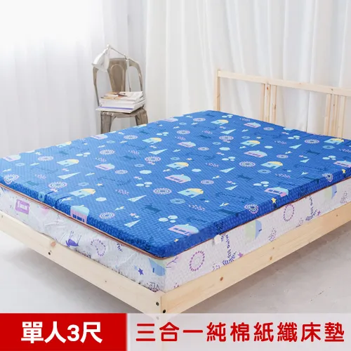 【米夢家居】夢想家園-MIT冬夏兩用純棉+紙纖三合一高支撐記憶床墊-雙人加大6尺(青春綠) 歷史價格詳細信息