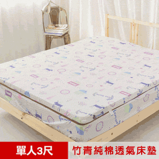 【米夢家居】夢想家園系列-冬夏兩用高磅數天然涼爽竹青純棉透氣床墊-單人3尺(青春綠) 歷史價格詳細信息
