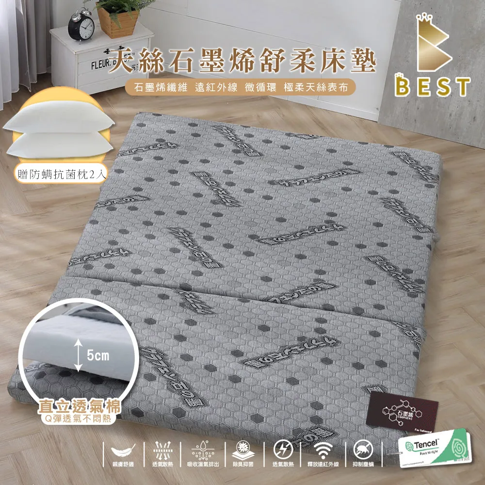 【BEST貝思特】天絲石墨烯舒柔床墊 台灣製造 單人加大3.5尺 折疊 厚度8cm 學生床墊 三摺好收納 歷史價格詳細信息