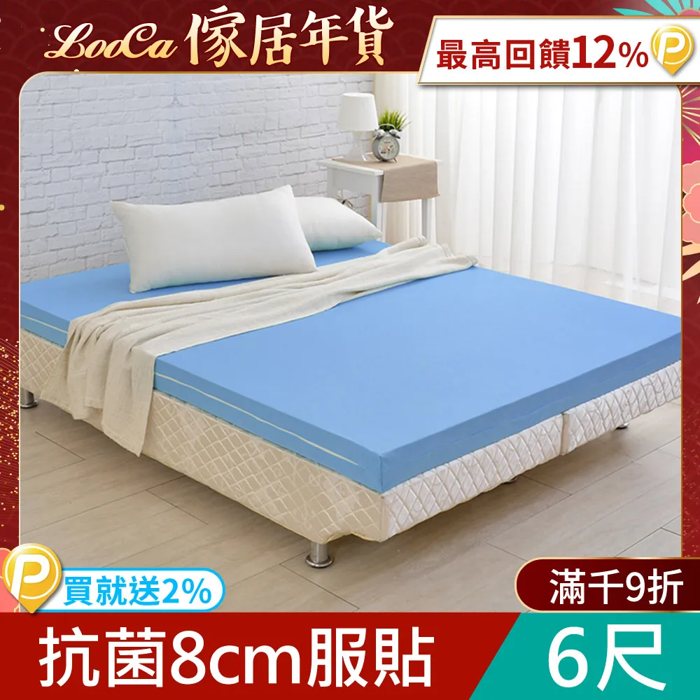 LooCa美國Microban抗菌8cm記憶床墊(單大)-藍 歷史價格詳細信息
