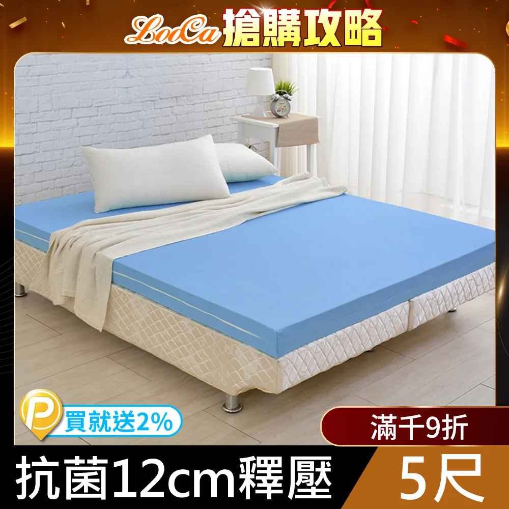LooCa美國Microban抗菌12cm記憶床墊(雙人)-藍 歷史價格詳細信息