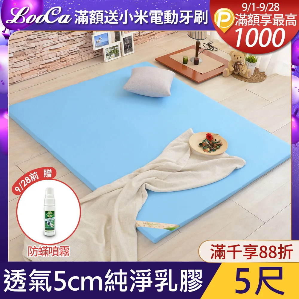 LooCa 吸濕排汗5cm透氣+青白竹蓆冬夏兩用三折床墊(2色任選) 歷史價格詳細信息