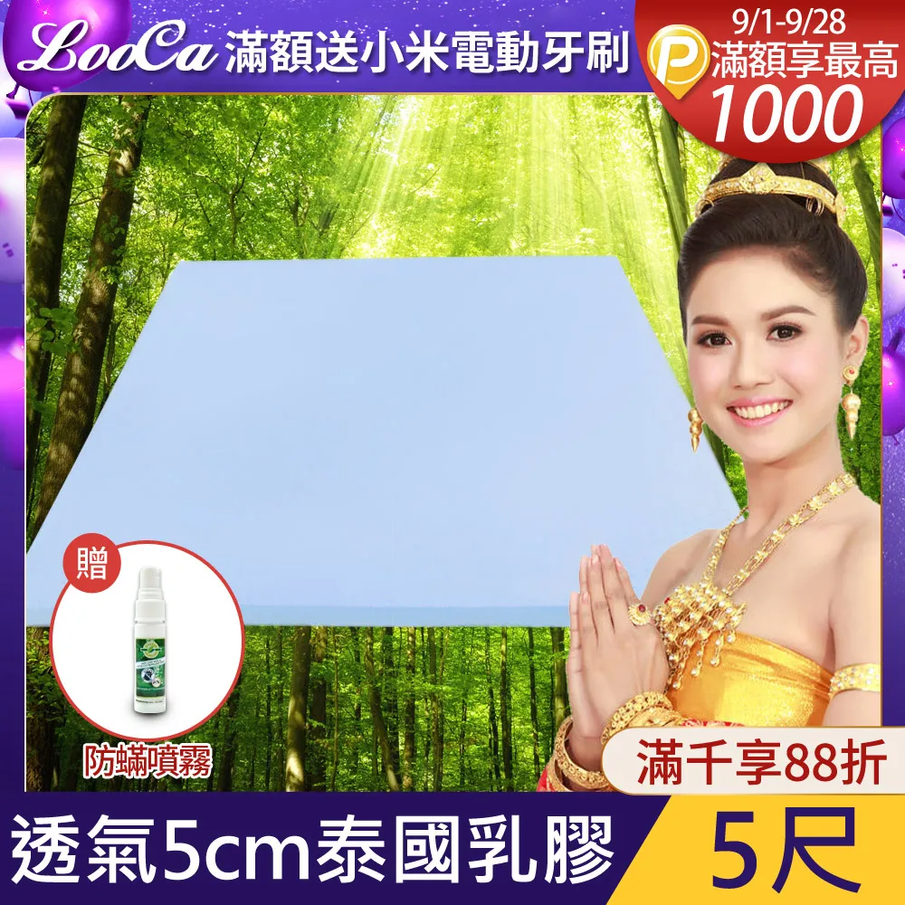 LooCa 吸濕排汗5cm透氣+青白竹蓆冬夏兩用三折床墊(2色任選) 歷史價格詳細信息
