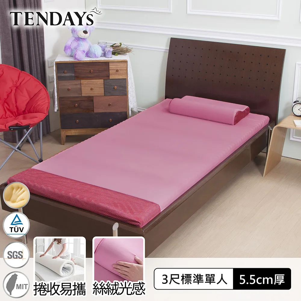 【TENDAYS】玩色柔眠記憶床墊5尺標準雙人(乾燥玫瑰 5.5cm高薄墊) 歷史價格詳細信息