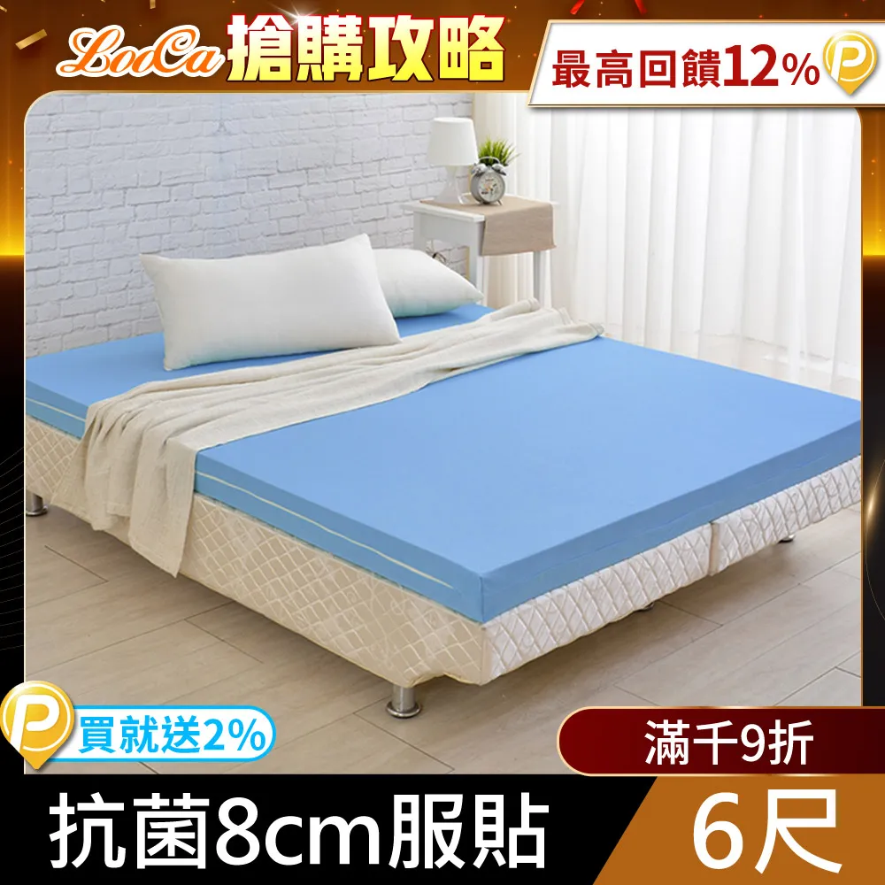 LooCa美國Microban抗菌8cm記憶床墊(單大)-藍 歷史價格詳細信息
