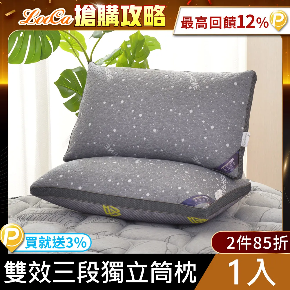 LooCa石墨烯恆溫循環乳膠三段獨立筒枕1入(升級版) 歷史價格詳細信息