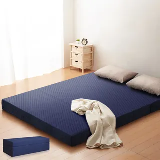 【Cest Chic】二代目日式三折獨立筒彈簧床墊-幅120cm-藍 歷史價格詳細信息