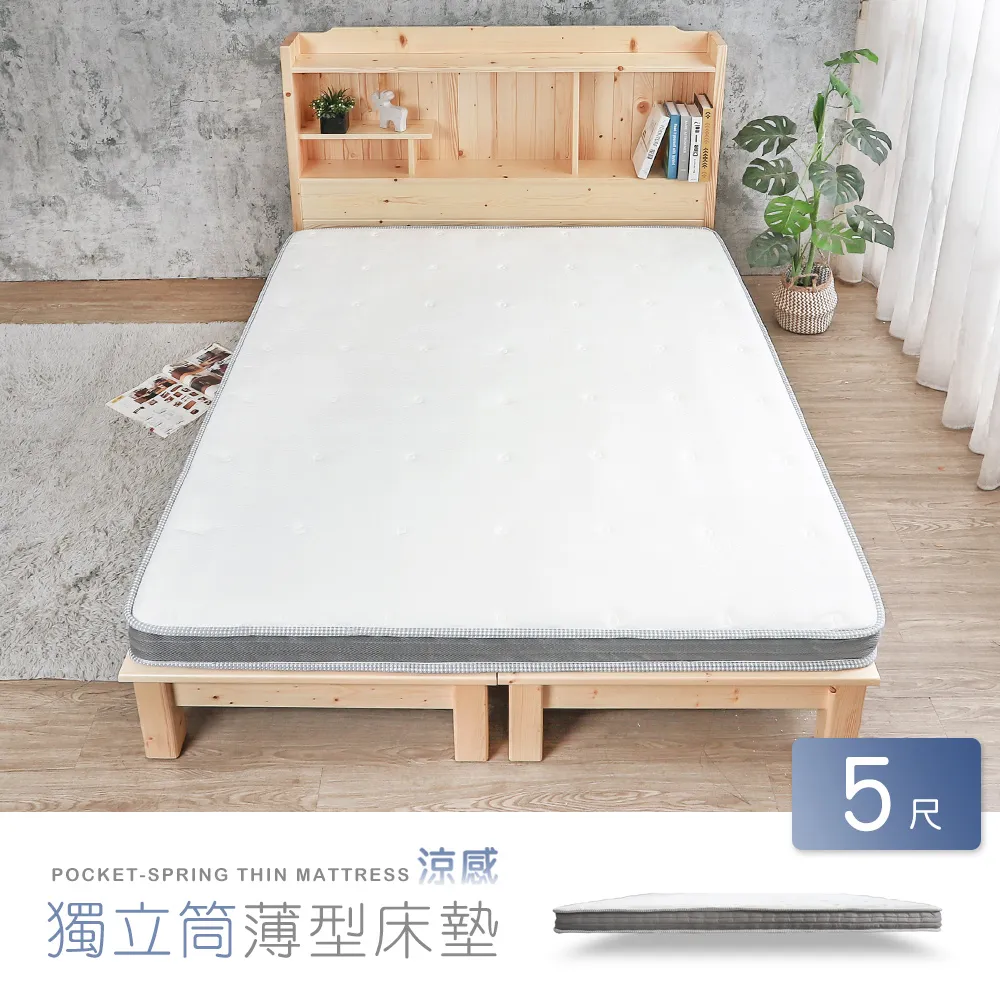 Boden-超薄型8cm獨立筒彈簧床墊-3.5尺加大單人(雙層床架適用)(不含床底) [免運費] 歷史價格詳細信息