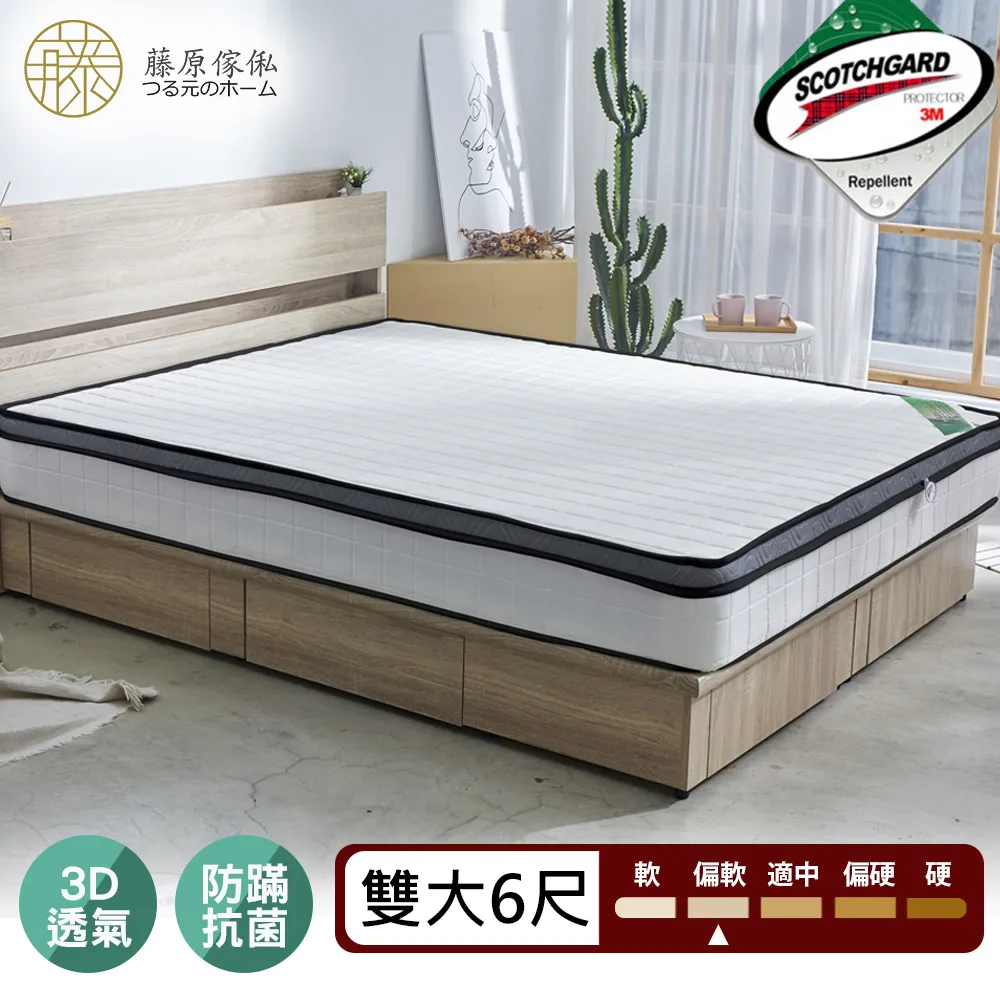 【藤原傢俬】雙人加大6尺冬夏兩用護背防螨抗菌10 cm彈簧床墊-硬 歷史價格詳細信息