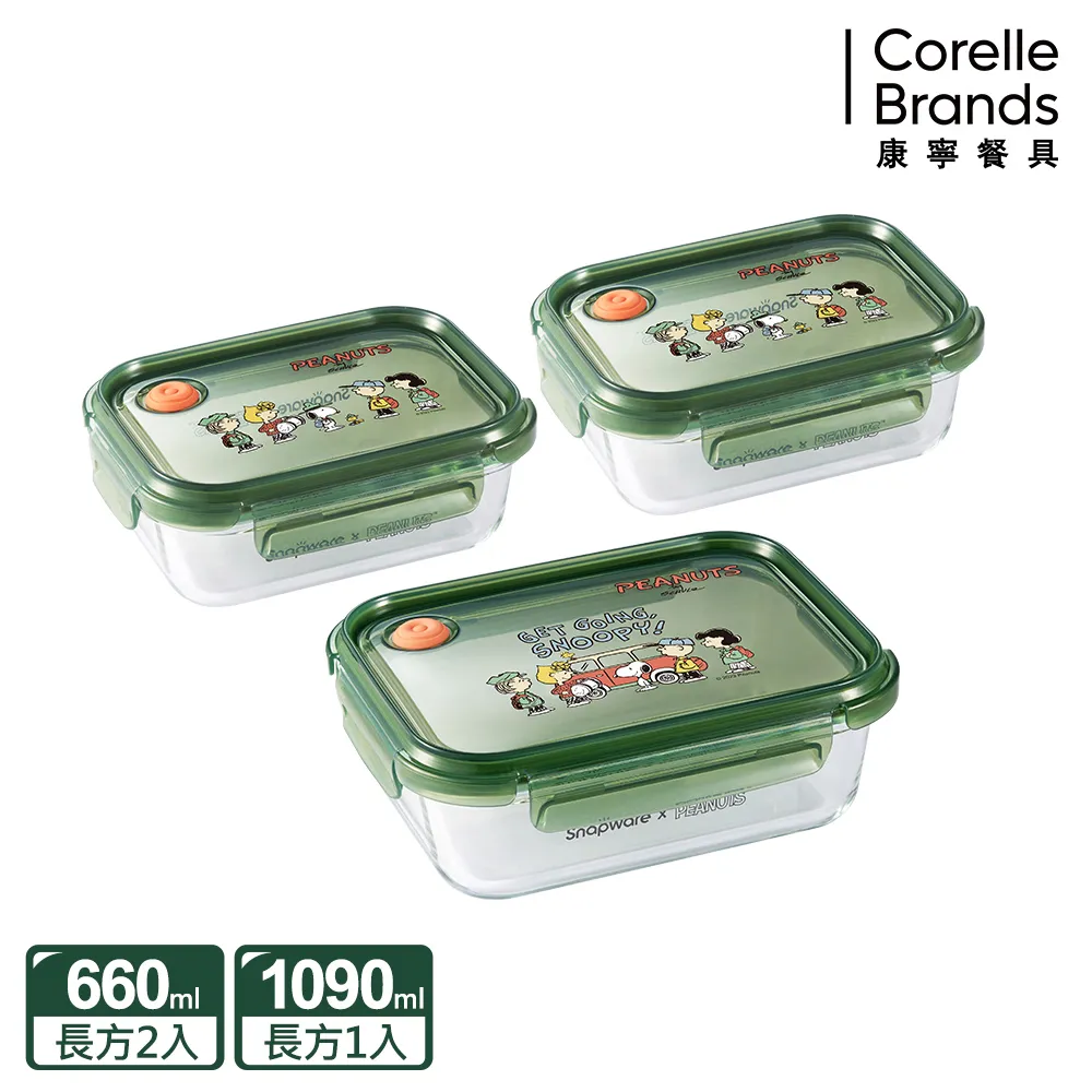 【Snapware 康寧密扣】SNOOPY露營趣耐熱玻璃長方保鮮盒660ML 歷史價格詳細信息