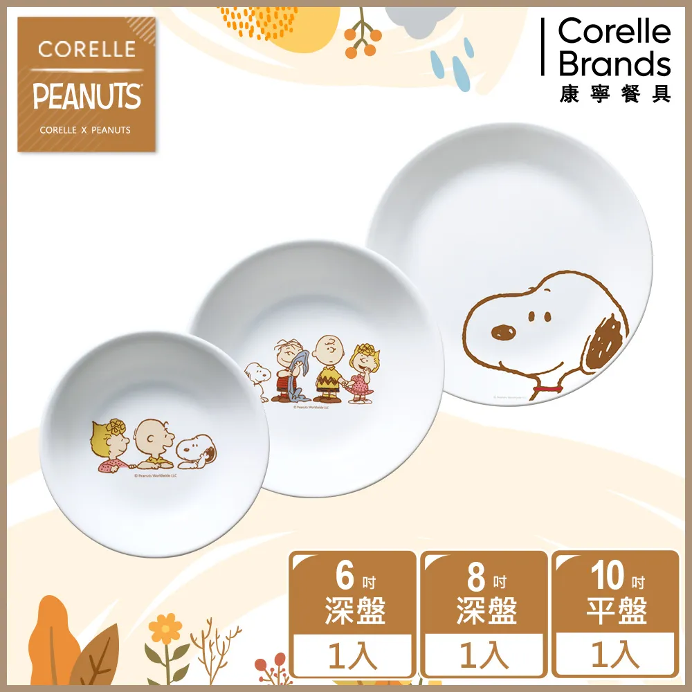 【美國康寧 CORELLE】SNOOPY兩件式餐盤(8吋平盤+深盤)-三個款式 歷史價格詳細信息