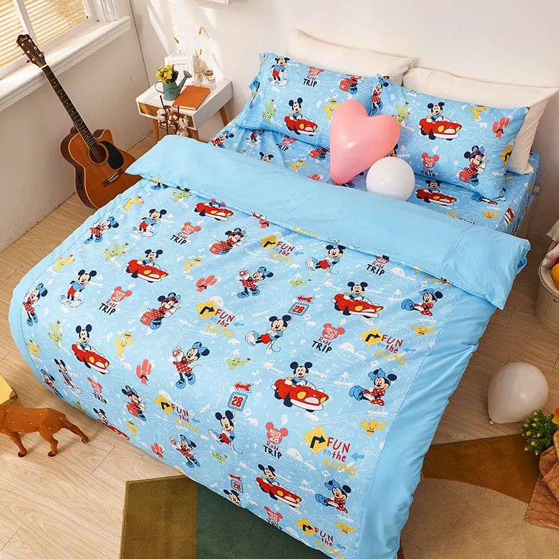 【戀家小舖】台灣製 迪士尼 正版授權 單人床包枕套二件組-米奇海灘樂 歷史價格詳細信息