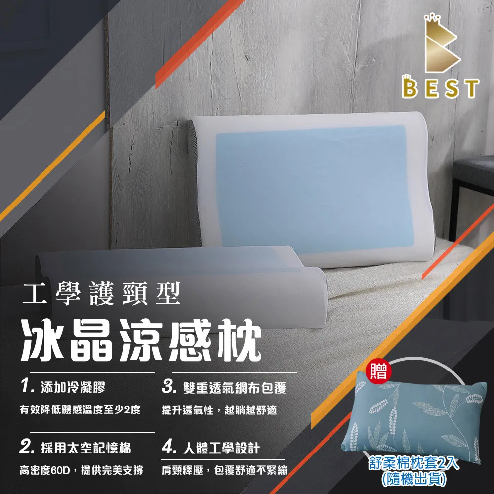【BEST貝思特】冰晶涼感記憶枕1入 冷暖雙面型 枕頭 枕芯 歷史價格詳細信息