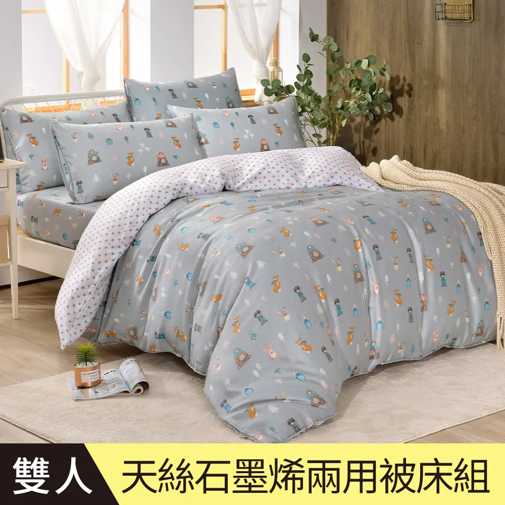 【Betrise甜時光-藍】特大 C量能系列 100%奧地利天絲™光淬石墨烯四件式兩用被床包組 歷史價格詳細信息