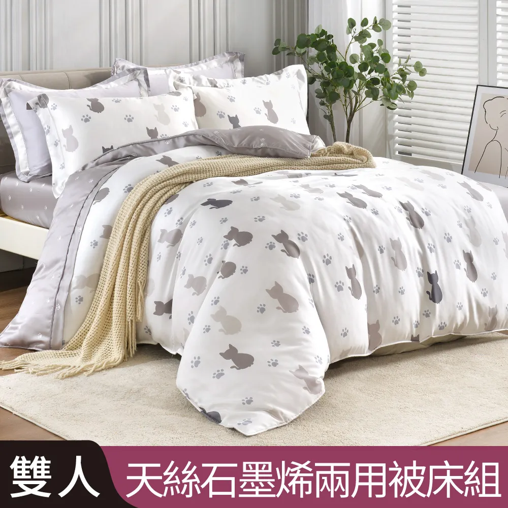 【Betrise貓說午後】C量能系列 單人/雙人/加大/特大 100%奧地利天絲™光淬石墨烯四件式兩用被床包組 可超取 歷史價格詳細信息