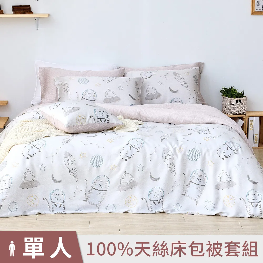 《DUYAN 竹漾》100%頂級萊塞爾天絲-雙人加大床包鋪棉兩用被四件組-漫漫森遊 歷史價格詳細信息