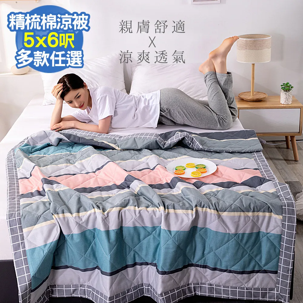 【Aibo】歐式壓框40支精梳棉時尚涼被(中性風格) 歷史價格詳細信息