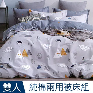 【J-bedtime】台灣製雙人四件式特級純棉鋪棉兩用被套床包組-慕光森林 歷史價格詳細信息