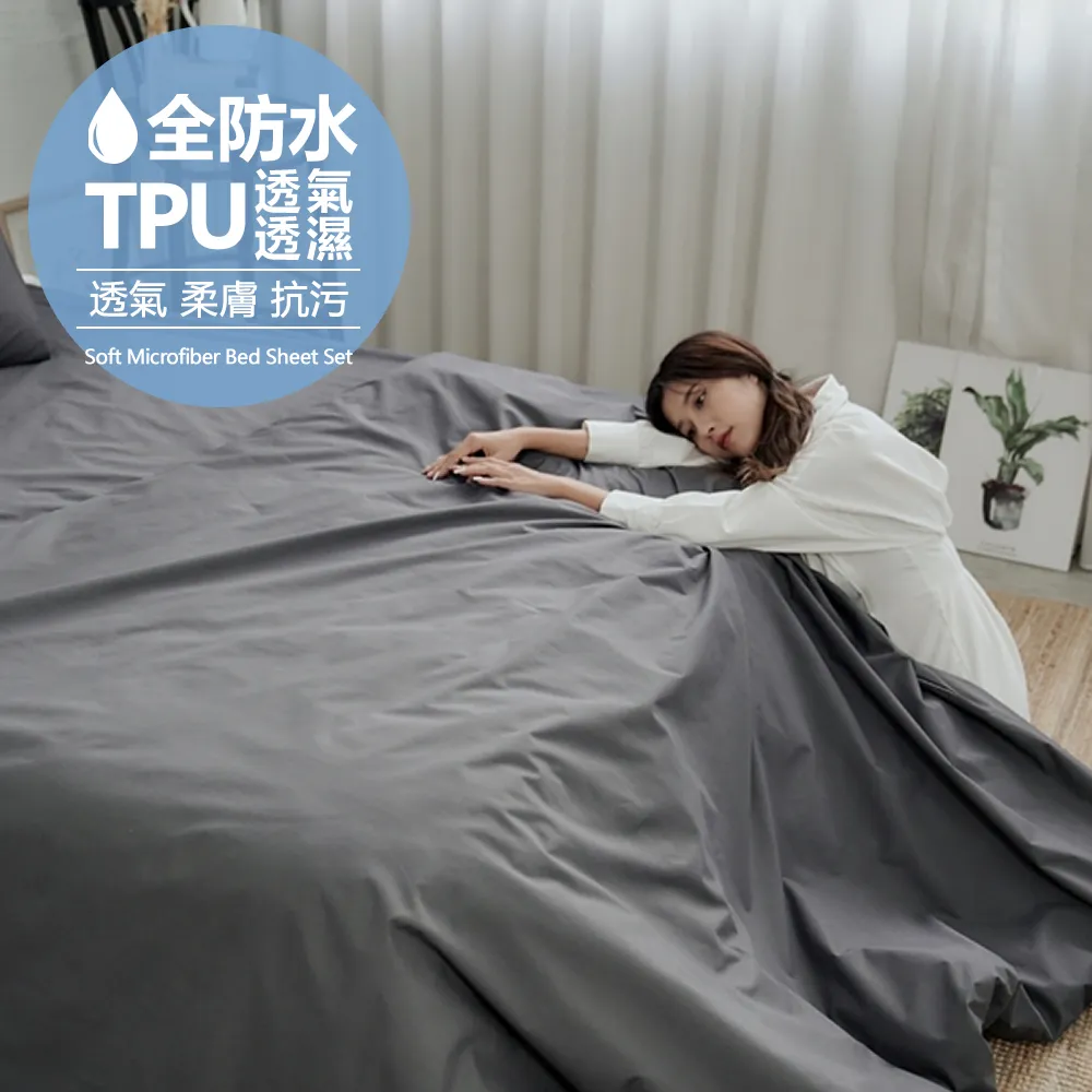 【BUHO布歐】日系防水防蹣6尺雙人加大床包被套四件組-湖水綠 歷史價格詳細信息