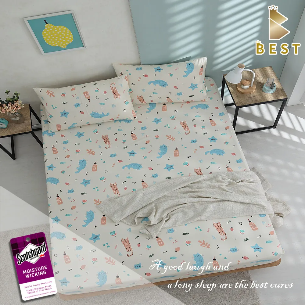 BEST貝思特_雙人天絲床包枕套三件組 生活遊樂場(3M吸濕排汗專利技術) 歷史價格詳細信息