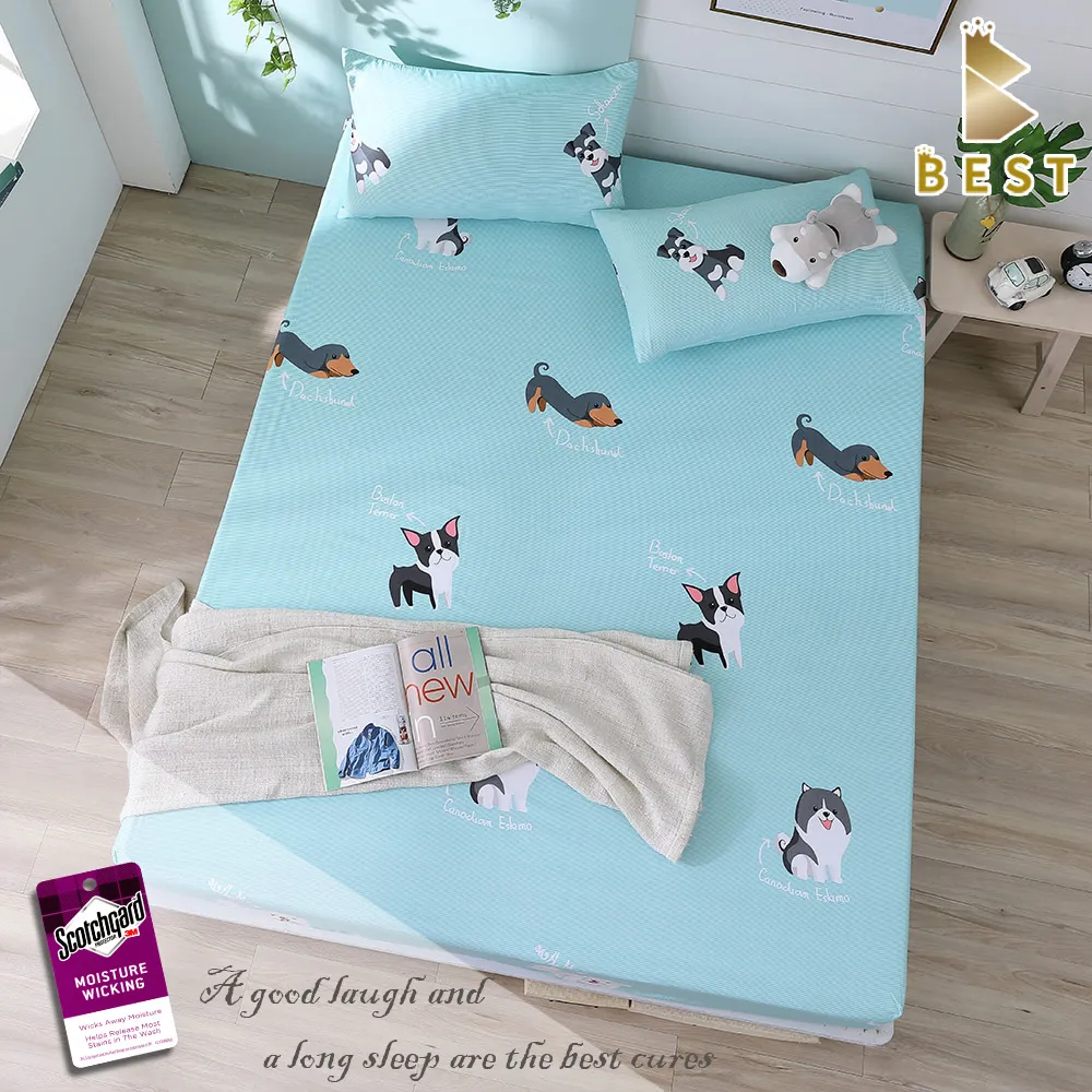 BEST貝思特_雙人天絲床包枕套三件組 生活遊樂場(3M吸濕排汗專利技術) 歷史價格詳細信息