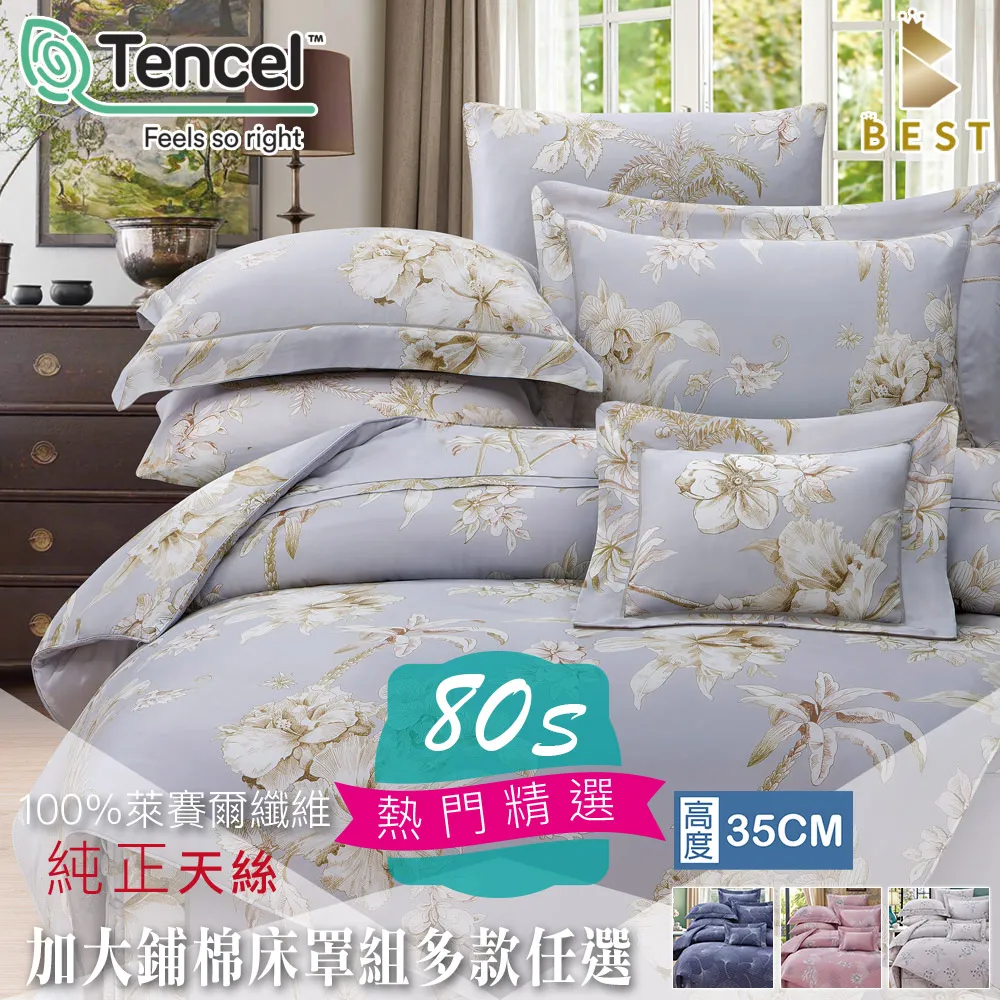 【BEST寢飾】100%純天絲80支  加大6尺 八件式鋪棉床罩組 佛卡洛 歷史價格詳細信息