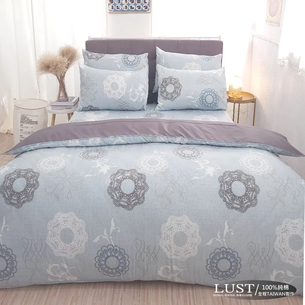 LUST生活寢具【夏日蘿芙】100%精梳純棉、加大6尺床包/枕套組 【台灣製】 歷史價格詳細信息