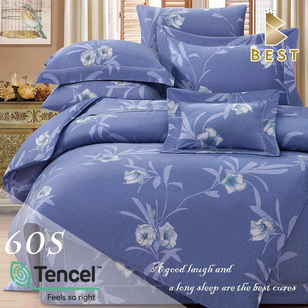 特大_60支頂級天絲兩用被床包組/100%TENCEL 蘿蔓菲-藍 歷史價格詳細信息