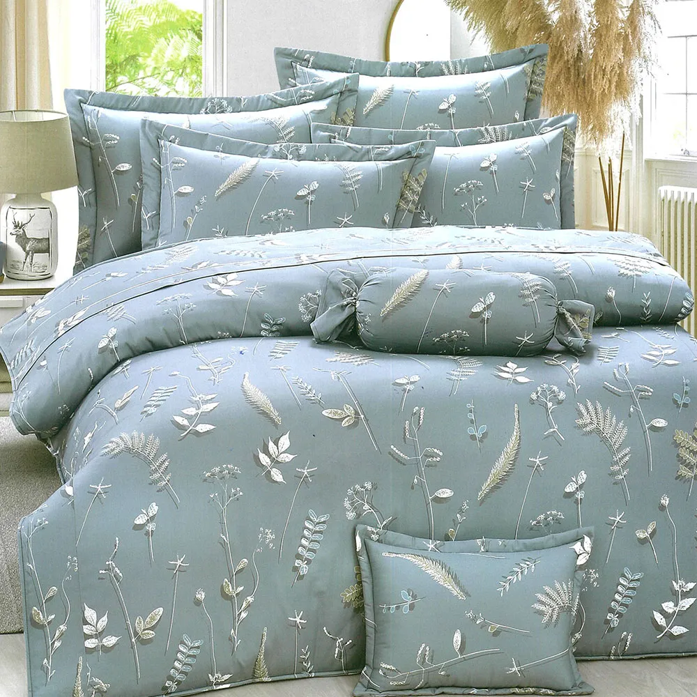 加大雙人床罩組六尺精梳棉-藍色羽毛-台灣製 Homian 賀眠寢飾 歷史價格詳細信息