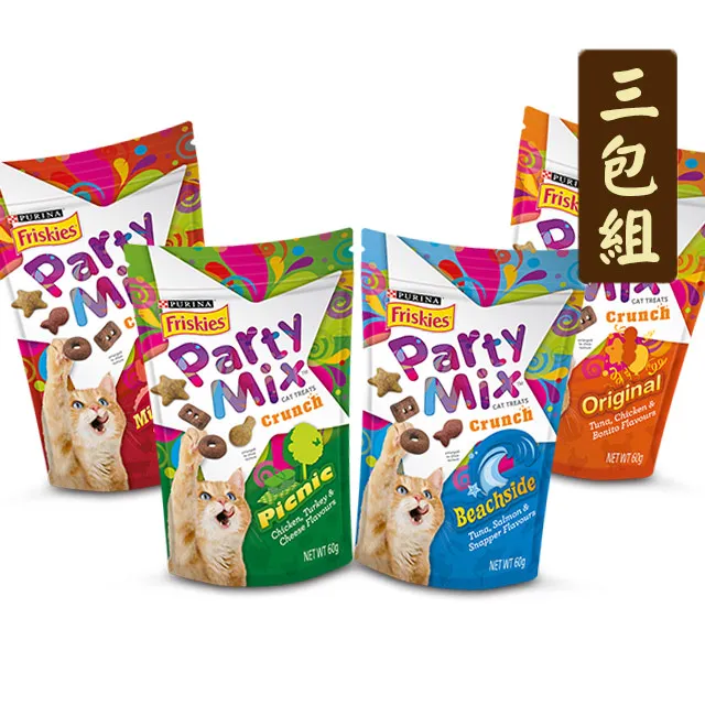 【三包組】喜躍Party Mix貓零食香酥餅單包60g 歷史價格詳細信息
