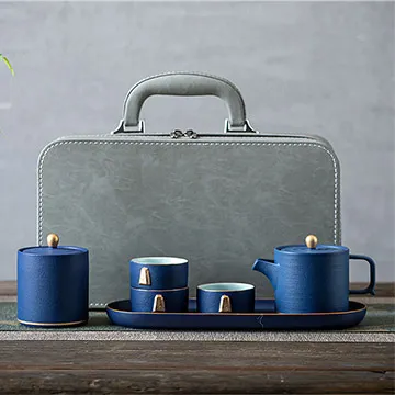 【古緣居】粗陶旅行茶具套組一壺三杯便攜式戶外露營大吉大利款快客杯(橘色) 歷史價格詳細信息