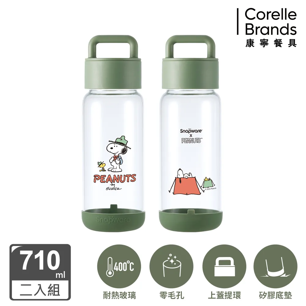 【康寧 Snapware】2入 SNOOPY鋅動輕瓷保溫杯800ml+玻璃杯710ml(復刻黑白/露營趣-兩款任選) 歷史價格詳細信息
