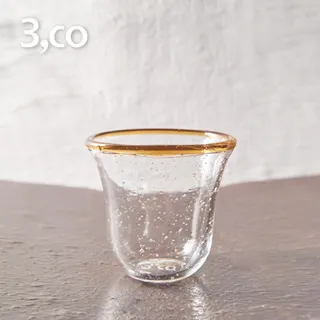 【3,co】手工氣泡感玻璃杯(小) - 白邊 歷史價格詳細信息